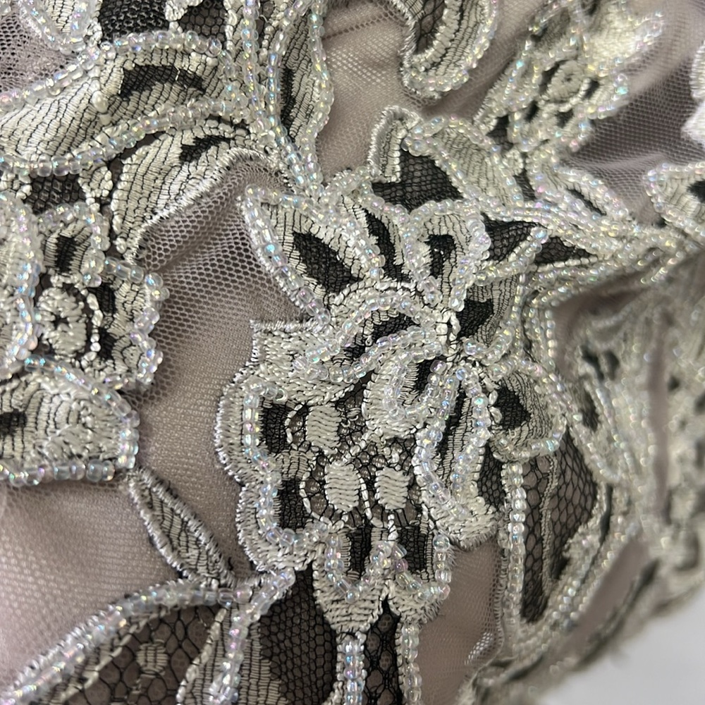 Carmen Mark Valvo beaded lace and mesh long skirt - Picture 11 of 13